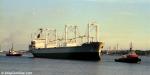 ID 208 KOTOR (1982/17436grt/IMO 8118621, ex-OCEAN STEELHEAD) arriving in Southampton, UK. The tugs are FLYING KESTREL (bow) and REDBRIDGE (stern).
